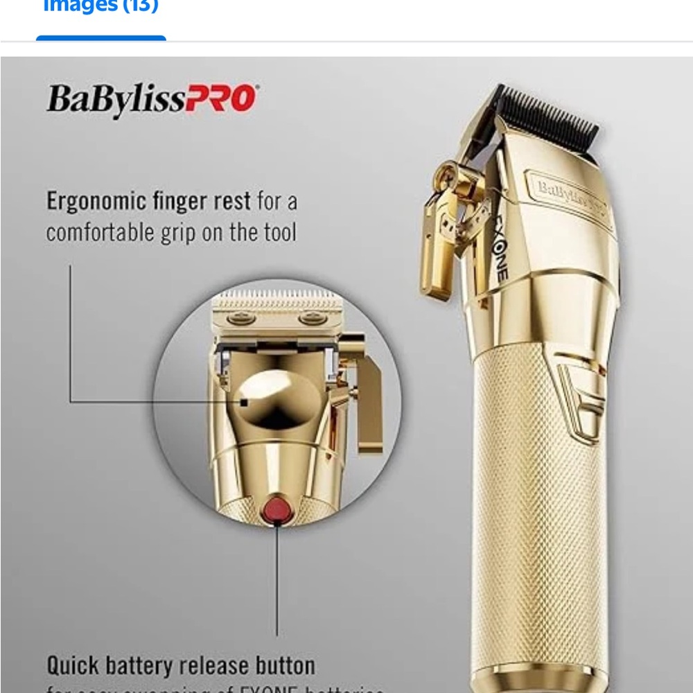 BaBylissPRO GoldFX Cordless Hair Trimmer clippers - Picture 4 of 8